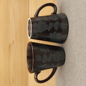 Pair Sakura Port of Call Eucalyptus Stoneware Mug Microwave and Dishwasher Safe